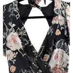 Lulus NWT Floral Velvet Burnout Maxi Dress Black Tie Back V Neck Size XS Fairy Photo 7