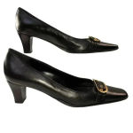 St. John  Women’s Black‎ Gold Buckle Classic Elegant Pumps Size 5.5 Photo 1