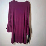 cupio  tunic dress burgundy bell long sleeves  size large Photo 1