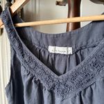 Vintage Linen Cut Loose Sleeveless Blue Knee Length Dress Photo 2