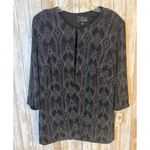 Alex Evenings  Black Silver 3/4 Sleeve Sparkly Cocktail Twin Set Plus Size 2X NWT Photo 5