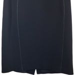 IRIS SETLACKWE Size 6 Black Faux Leather Trim, Back Slit, Pencil Skirt Photo 3