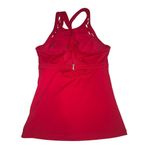 Athleta Tankini Swim Top Tomato Red Size 32D/DD Modest High Neck Woven Straps Photo 1