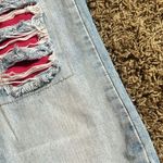 Zoomp Vintage Light Washed Distressed Pink Overlay Denim Jeans Size 36 Blue Photo 3