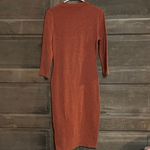 Lulus Conversation Starter Rust Orange Mock Neck Midi Sweater Dress Size Medium Photo 3