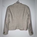 Loft Ann Taylor Jacket Blazer Tan Linen Womens Size 6 Lined One Button Career Photo 1