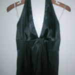 DeLaru 8 Sexy Halter Satin Black Knee Length Dress Photo 4