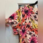 Lands' End Pink & Yellow Floral Ruffle Hem Pullover Jersey Tee Shit Dress Size L Photo 4