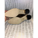 All Black Shoes Women's 8.5 EU 39 Beige‎ Leather Slip On Silver Metallic Heel Brown Photo 8
