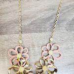 kim rogers NWT Gold Tone Pink Flower Necklace Photo 5