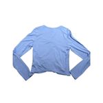 & Other Stories & Other Stories ruched fitted drawstring neck gatherd long sleeve blue top Large Photo 3