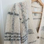 Joie  Plaid Button Up V-Neck Cardigan Sweater Cream Gray Size S Photo 1