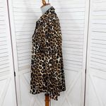 Chico's  Leopard Print Crinkle Upper Button Up‎ Boyfriend Shirt Tan Black Medium 1 Photo 1