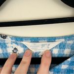 Primark  Blue Gingham Floral Mini Dress Ruffle Bottom Size 8 Photo 2