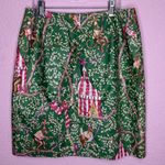 VTG Steven Stolman Green Monkey Tent Motif Pencil Skirt. Size 8 Photo 3
