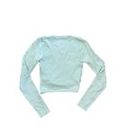BDG  Light Green Ribbed Long Sleeve V-Neck Faux Wrap Crop Top Women's Small Photo 2