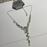 Apt. 9  Women’s Costume Necklace Green / Clear Bead Silver Tone Adjustable Length Photo 1