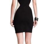 PJK PATTERSON J KINCAID BLACK WHITE LEATHER SHORT SLEEVE STRETCH LEANETTE DRESS Size M Photo 1