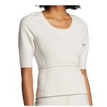 Rachel Comey Knit Top Women M Ivory Wool Blend Contrast Stitch Modern Clean Girl Size M Photo 0