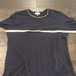 Goldie NWT  Lewinter Navy Long Sleeve Gold Tipped Ringer Tee Sz L Photo 8