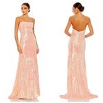 Mac Duggal  Sequined Strapless Rhinestone Belt Gown in Coral Size US 2 Photo 1