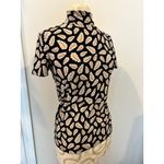 Anne Klein Mock Neck Short Sleeve Leaf Print Blouse XS Photo 1