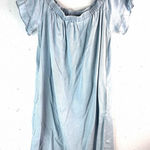 Hem & Thread  S Chambray Raw Hem Pocketed Peasant Dress Photo 0
