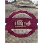 Vintage 80s Berek Hand Knit Pima Cotton Airplane Cardigan Oversized Military Green Size L Photo 8