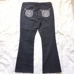 Vintage‎ America Bootcut black Jeans Embroidered Rhinestones Pockets Sz 12P Photo 9
