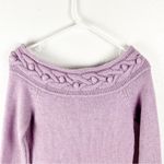 Marciano Lilac Lambs Wool Angora Rabbit Hair Blend Metallic Knit Sweater Medium Photo 5