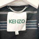 Kenzo RTW 2015 Black Orange White Serape Baja Stripe Wrap Cardigan Sweater Small Photo 4
