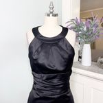 David's Bridal David’s Bridal Black Satin Oasis Bridesmaid Formal Dress Size 6 Holiday Wear Photo 2