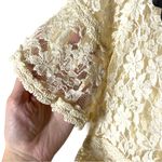 Free People Cream Lace Embroidered Sheer Peplum Top Size Small Photo 6