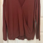 Lou & grey  Long Sleeve Wrap Top in Rusty Maroon Photo 2