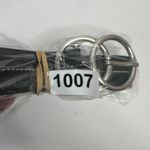 Olga Santini Women’s Size L Leather Belt Black DOUBLE OO Buckle Silver Toned Photo 11