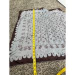 Vintage Echo Brown Square Scarf Womens One Size Bird and People Pattern Photo 5