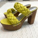 Guess new Oakly 7 platform neon faux wood braided heels sandals 2039 Photo 6