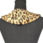 Vintage Leopard Print Faux Fur Collar Scarf Brown Tan 40s 50s Pinup Style Photo 2