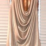 EXPRESS Gold Scoop Neck/Open Back Tank Photo 0