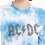 AC/DC True Vintage Blue Tie Dye  Crewneck Shirt Top Photo 2