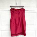 Kay Unger Womens Dress Red 100% Silk Strapless Lace Trim Cocktail Wedding 12 Photo 2
