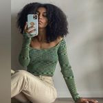 Forever 21 RedBerry Women's Small Cropped Space Dye Long Sleeve Ribbed Psychadelic Sweater Photo 1