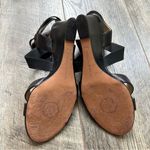 Adrienne Vittadini  Rheanne Black Wedge Strappy Sandals Size 8.5 Fine Leather Photo 5