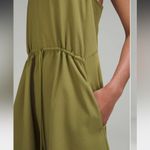 Lululemon Mesh Overlay High-Neck Dress in Bronze Green Photo 2