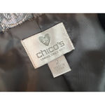 Chico's Blazer Button front jacket silver metallic size 2 Shacket Paisley Large Photo 1