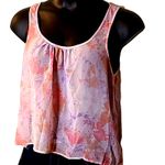 I Love H81 Women's Sleeveless Floral Blouse - Size Large Flowy Sheer Top Photo 2