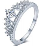 Silver Women Princess Crown Ring Photo 0