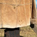 70’s Vintage Retro Western Suede Sherpa Tan Jacket Large Photo 12