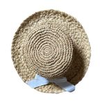 Signature Studio Vintage 90s Thick Chunky Straw Sun Hat with White Bow Signature Studios Photo 2