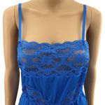 Wonder Maid SMALL VINTAGE 70s USA Blue Lace Teddy Antron Nylon Sissy Snap Crotch Photo 1